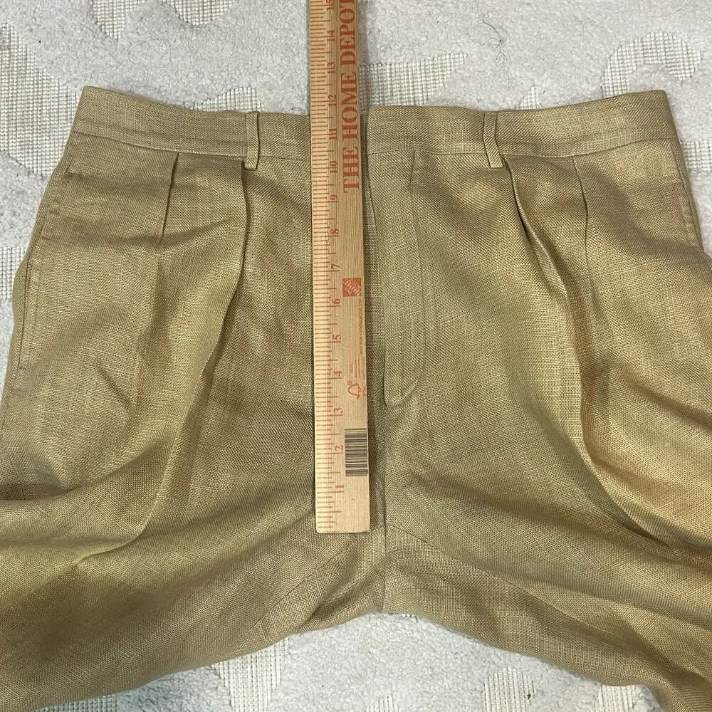 Polo Ralph Lauren 100% Flax Pleated Dress Pants ITALY 34x30 Andrew Style